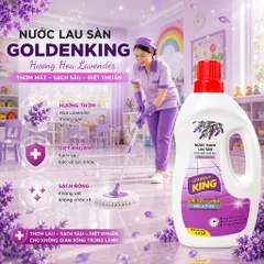 🍋 Nước lau sàn Golden King hương Chanh Bạc Hà sạch bóng thơm mát  diệt khuẩn khử mùi 1.2L