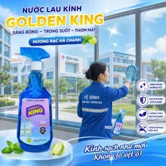 ✨ NƯỚC LAU KÍNH GOLDEN KING 800ML HƯƠNG BẠC HÀ CHANH – SÁNG BÓNG NHƯ MỚI, SẠCH NHANH CHỈ 10 GIÂY