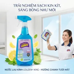 ✨ NƯỚC LAU KÍNH GOLDEN KING 800ML HƯƠNG BẠC HÀ CHANH – SÁNG BÓNG NHƯ MỚI, SẠCH NHANH CHỈ 10 GIÂY