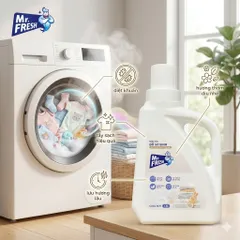 🌟 Nước Giặt Đồ Sơ Sinh Mr. Fresh 1.6L Cool Boy  - An Toàn Cho Bé, Dịu Nhẹ Cho Da