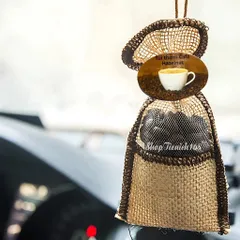 Túi thơm Hạt cafe nguyên chất treo xe kèm tinh dầu hương Cafe Hazelnut