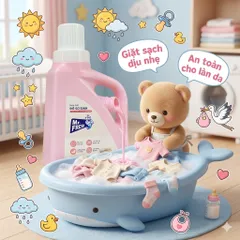 🌟  Nước Giặt Đồ Sơ Sinh Mr. Fresh 1.6L - An Toàn Cho Bé, Dịu Nhẹ Cho Da