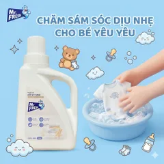 🌟  Nước Giặt Đồ Sơ Sinh Mr. Fresh 1.6L - An Toàn Cho Bé, Dịu Nhẹ Cho Da