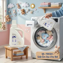 🌟  Nước Giặt Đồ Sơ Sinh Mr. Fresh 1.6L - An Toàn Cho Bé, Dịu Nhẹ Cho Da