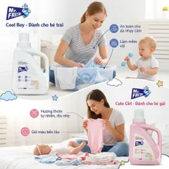🌟 NƯỚC GIẶT ĐỒ SƠ SINH MR. FRESH CUTE GIRL- AN TOÀN, DỊU NHẸ, THƠM MÁT 🌟
