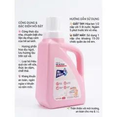 🌟 Nước Giặt Đồ Sơ Sinh Mr. Fresh 1.6L Cute Girl  - An Toàn Cho Bé, Dịu Nhẹ Cho Da