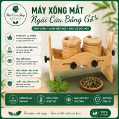 Bộ xông mắt ngải cứu bằng gỗ, máy xông mắt bằng gỗ hàng chất lượng cao MC1