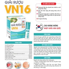 Giải Rượu VN16 Hộp 20 Gói Mát Gan, giảm mề đay mẩm ngứa dị ứng