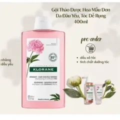 [ XẢ KHO ] Klorane Shampoo With Peony - Dầu Gội Chiết Xuất Hoa Mẫu Đơn Cho Da Đầu Khô & Ngứa 400ml 812068