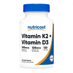 Nutricost Vitamin D3 + K2 - Hỗ trợ sức khỏe xương khớp và hệ tim mạch sản xuất Mỹ