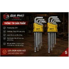 Combo 2 bộ lục giác ZETI đầu bi và đầu bông thép CRV siêu cứng 812129