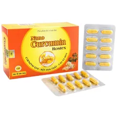 Viên uống Nano Curcumin Rostex (Hộp 30 viên) hỗ trợ giảm viêm loét dạ dày, tá tràng và trào ngược dạ dày thực quản.