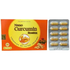 Viên uống Nano Curcumin Rostex (Hộp 30 viên) hỗ trợ giảm viêm loét dạ dày, tá tràng và trào ngược dạ dày thực quản.