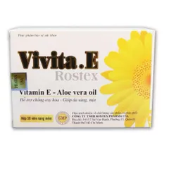 Viên uống đẹp da Vivita.E Rostex (Hộp 30 viên) Giúp chống oxy hóa, hỗ trợ bảo vệ da và hạn chế lão hóa, giúp da sáng mịn