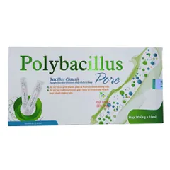 Men tiêu hóa Polybacillus Pore (Hộp 20 ống) Hỗ trợ cân bằng hệ vi sinh đường ruột, giảm triệu chứng rối loạn tiêu hóa