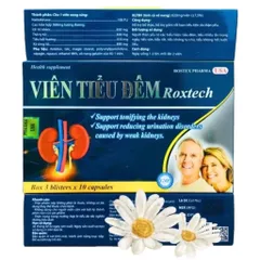 Viên Tiểu Đêm Roxtech (Hộp 30 viên) Hỗ trợ bổ thận và giảm rối loạn tiểu tiện giúp giảm tình trạng tiểu buốt, tiểu rắt