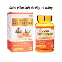 Viên uống NANO CURCUMIN TEX (Chai 30 viên) giúp hỗ trợ giảm các triệu chứng viêm loét dạ dày, tá tràng.