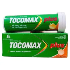 Viên sủi Tocomax Plus Boston Pharma (Tuýp 10 viên) Bổ sung vitamin và khoáng chất, tăng cường sức đề kháng, giảm mệt mỏi
