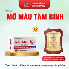 Viên uống Mỡ Máu Tâm Bình (Hộp 60 viên) Hỗ trợ giảm mỡ máu, giảm cholesterol, hỗ trợ giảm nguy cơ gan nhiễm mỡ.