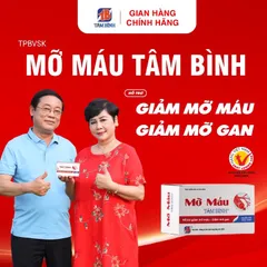Viên uống Mỡ Máu Tâm Bình (Hộp 60 viên) Hỗ trợ giảm mỡ máu, giảm cholesterol, hỗ trợ giảm nguy cơ gan nhiễm mỡ.