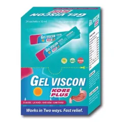 Gel dạ dày Gel Viscon Kore Plus (Hộp 24 gói) Hỗ trợ giảm tiết acid dịch vị, bảo vệ lớp niêm mạc dạ dày và tá tràng.