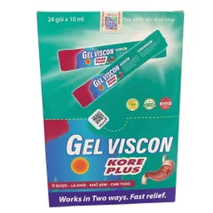 Gel dạ dày Gel Viscon Kore Plus (Hộp 24 gói) Hỗ trợ giảm tiết acid dịch vị, bảo vệ lớp niêm mạc dạ dày và tá tràng.