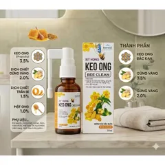 Xịt Họng Keo Ong Bee Clean (Chai 20ml) Giúp giảm đau họng, sưng họng, ngứa rát cổ họng, khản tiếng