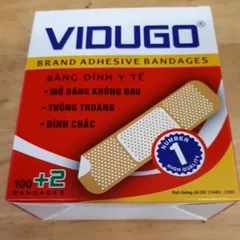 Băng keo cá nhân y tế VIDUGO (hộp 100 miếng) - An Toàn, Dính chắc, Thông thoáng, Mở băng không đau, Dễ sử dụng