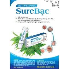 Gel bôi da SureBạc (Tuýp 25g) Gel SureBac giúp làm sạch da, làm dịu da khi bị: rôm sảy, mụn nhọt, viêm da, zona, herpes.