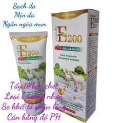 Sữa Rửa Mặt VITAMIN E200 Chiết xuất Sữa Dê (Tuýp 80ml) Làm sạch da, loại bỏ chất nhờn, bụi bẩn và tẩy tế bào chết.