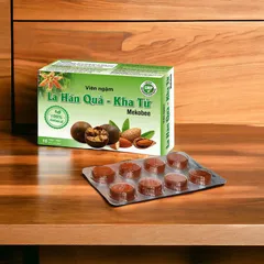 Viên ngậm ho Lá Hán Quả - Kha Tử (Hộp 16 viên) Giúp giảm ho các trường hợp: Ho gió, ho khan, ho do thời tiết thay đổi.
