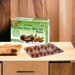 Viên ngậm ho Lá Hán Quả - Kha Tử (Hộp 16 viên) Giúp giảm ho các trường hợp: Ho gió, ho khan, ho do thời tiết thay đổi.