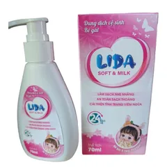 Dung dịch vệ sinh bé gái LIDA Soft & Milk (Chai 70ml) Làm sạch nhẹ nhàng, cải thiện tình trạng viêm ngứa, sạch thoáng.
