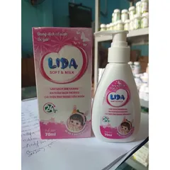 Dung dịch vệ sinh bé gái LIDA Soft & Milk (Chai 70ml) Làm sạch nhẹ nhàng, cải thiện tình trạng viêm ngứa, sạch thoáng.