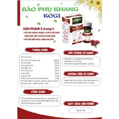 Viên uống BẢO PHỤ KHANG KOGI BAK (Chai 30 viên) Hỗ trợ điều hòa kinh nguyệt, giảm đau bụng và đau lưng trong ngày hành kinh.