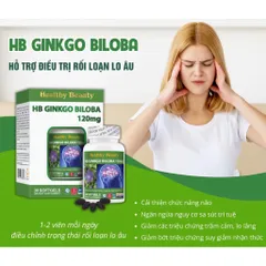 Viên uống bổ não HB GINKGO BILOBA 120mg (Hộp 30 viên) Giúp tăng cường trí nhớ, tăng tuần hoàn máu não giúp giảm stress.