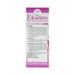 Dung dịch vệ sinh phụ nữ Evamore (Chai 120ml) Giúp làm sạch vùng kín hàng ngày, mang lại hương thơm nhẹ nhàng.