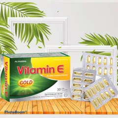 Viên uống bổ sung Vitamin E Gold PV Pharma (Hộp 30 viên) Giúp bổ sung vitamin E, chống oxy hóa, hạn chế lão hóa da.