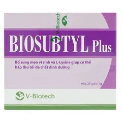 Men vi sinh dạng gói BIOSUBTYL Plus (Hộp 25 gói) Bổ sung lợi khuẩn và Lysine giúp cần bằng hệ vi sinh đường ruột.
