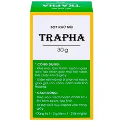 Bột khử mùi TRAPHA (Chai 30g) Giúp khử mùi, làm thơm, giảm tiết, làm khô.