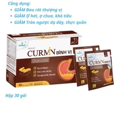 Gel dạ dày CURMIN NANO Bình Vị Gel (Hộp 30 gói) Giúp bổ tỳ dưỡng vị, điều hòa chức năng hệ tiêu hóa, giảm loét dạ dày.
