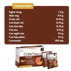 Gel dạ dày CURMIN NANO Bình Vị Gel (Hộp 30 gói) Giúp bổ tỳ dưỡng vị, điều hòa chức năng hệ tiêu hóa, giảm loét dạ dày.