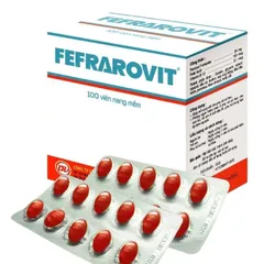 Viên uống bổ máu FEFRAROVIT (Hộp 100 viên) Bổ sung sắt, acid folic, vitamin B12, giảm nguy cơ thiếu máu do thiếu sắt.