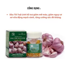 DẦU TỎI TUỆ LINH Garlic Oil (Hộp 100 viên) Hỗ trợ kiểm soát mỡ máu, mỡ gan, bảo vệ tim mạch, giúp giảm ho cảm lạnh.