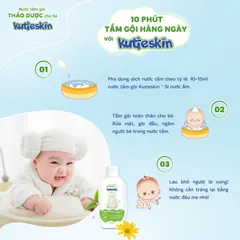 Nước tắm gội thảo dược cho bé Kutieskin (Chai 200ml) giúp làm sạch dịu nhẹ chăm sóc và tăng cường hàng rào bảo vệ làn da