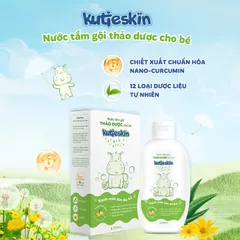 Nước tắm gội thảo dược cho bé Kutieskin (Chai 200ml) giúp làm sạch dịu nhẹ chăm sóc và tăng cường hàng rào bảo vệ làn da