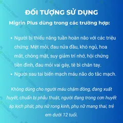 Viên uống bổ não Migrin Plus (Hộp 20 viên) Giúp Tăng Cường Tuần Hoàn Não, Giảm Đau Nửa Đầu, Thiếu Máu Não.