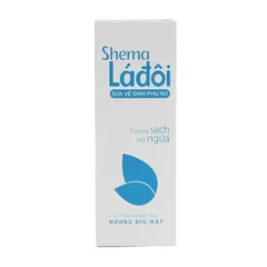 Dung dịch vệ sinh phụ nữ Shema Lá Đôi (Chai 200ml) Giúp giảm ngứa và khử mùi, mang lại cảm giác thoáng sạch, thơm mát.