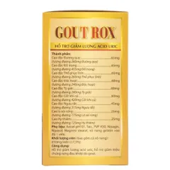 Viên uống Gut Rox (Chai 50 viên) hỗ trợ giảm lượng acid uric và tình trạng sưng đau khớp do gut.