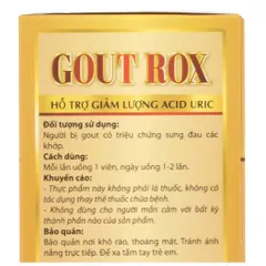 Viên uống Gut Rox (Chai 50 viên) hỗ trợ giảm lượng acid uric và tình trạng sưng đau khớp do gut.